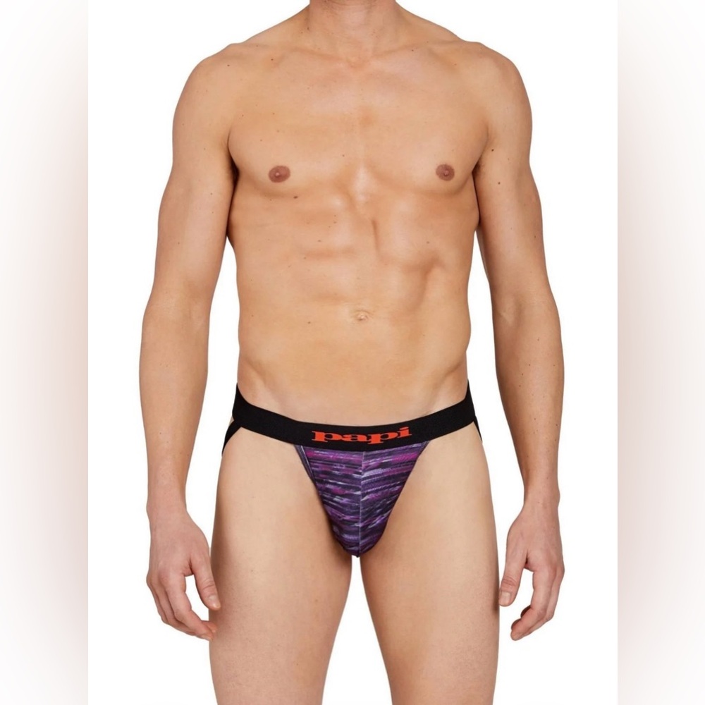 Papi Red Glitch Print Jockstrap